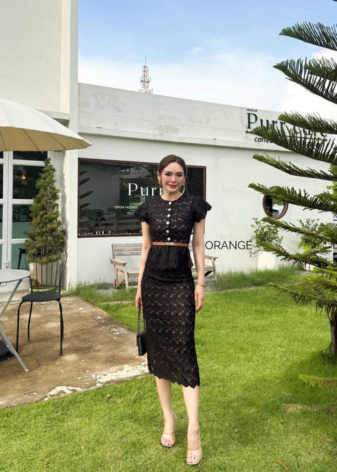 Premium Quality Lacey Co-Ord Sets With Belt